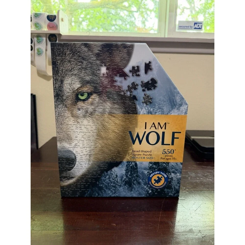 I Am Wolf Head-Shaped Jigsaw Puzzle - Complete 550 Pieces